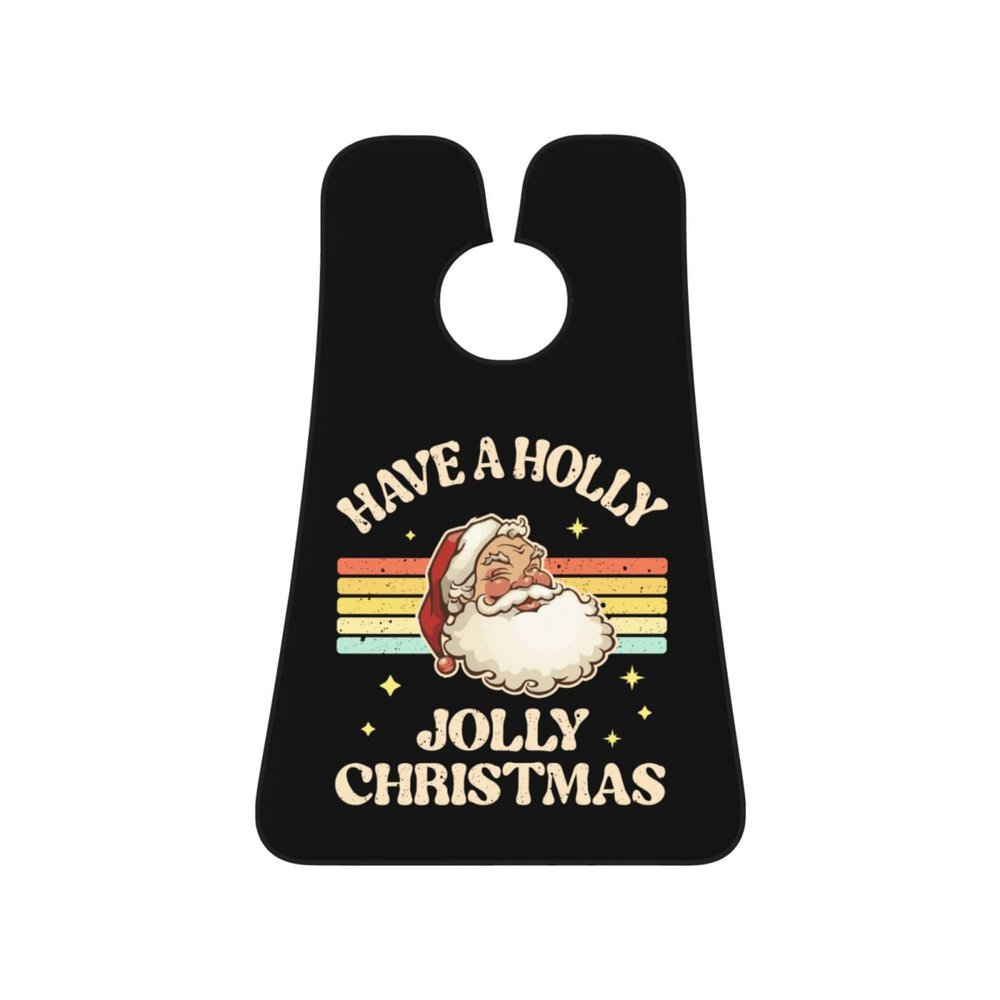 ZKLCRYTR Have A Holly Jolly Christmas Men's Beard Bib Apron Waterproof Smooth Surface Beard Apron Durable Foldable Beard Hair Men's Gift