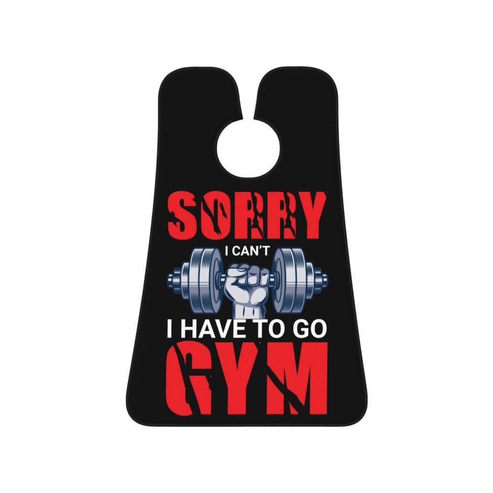 ZKLCRYTR Sorry I Can't I Have To Go Gym Men's Beard Bib Apron Waterproof Smooth Surface Beard Apron Durable Foldable Beard Hair Men's Gift