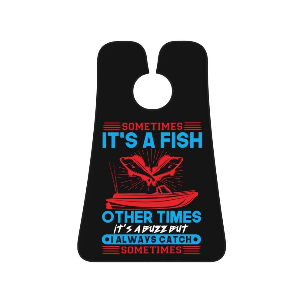 ZKLCRYTR Sometimes It's A Fish Other Times I Always Catch Sometimes Men's Beard Bib Apron Waterproof Smooth Surface Beard Apron Durable Foldable Beard Hair Men's Gift