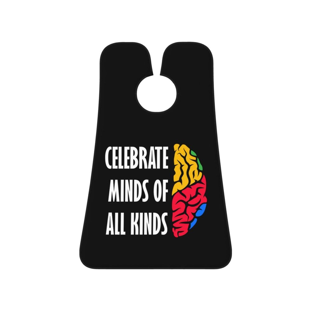 ZKLCRYTR Celebrate Minds Of All Kinds Men's Beard Bib Apron Waterproof Smooth Surface Beard Apron Durable Foldable Beard Hair Men's Gift