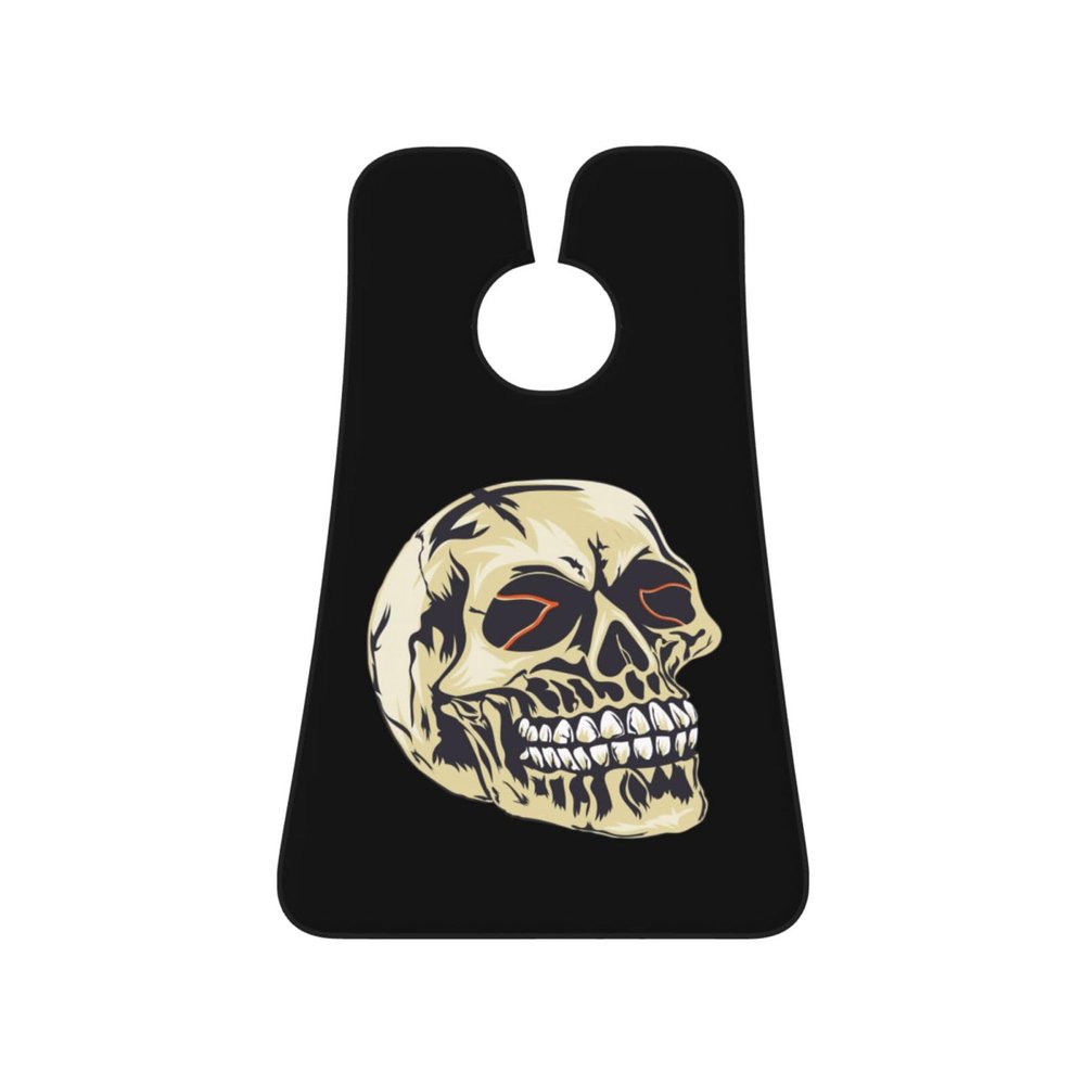 ZKLCRYTR Golden Skull Men's Beard Bib Apron Waterproof Smooth Surface Beard Apron Durable Foldable Beard Hair Men's Gift