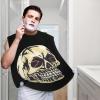 ZKLCRYTR Golden Skull Men's Beard Bib Apron Waterproof Smooth Surface Beard Apron Durable Foldable Beard Hair Men's Gift view 2