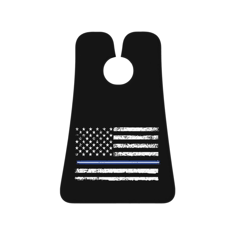 ZKLCRYTR Usa Blue Thread Flag Men's Beard Bib Apron Waterproof Smooth Surface Beard Apron Durable Foldable Beard Hair Men's Gift