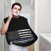 ZKLCRYTR Usa Blue Thread Flag Men's Beard Bib Apron Waterproof Smooth Surface Beard Apron Durable Foldable Beard Hair Men's Gift view 2