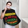 ZKLCRYTR Freedom Is Never Given It Is Won Juneteenth Men's Beard Bib Apron Waterproof Smooth Surface Beard Apron Durable Foldable Beard Hair Men's Gift view 2