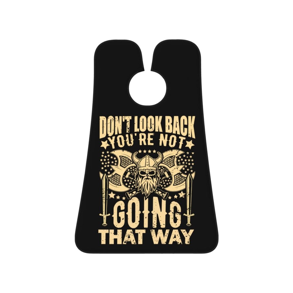 ZKLCRYTR Don't Look Back You Be Not Going That Way Men's Beard Bib Apron Waterproof Smooth Surface Beard Apron Durable Foldable Beard Hair Men's Gift