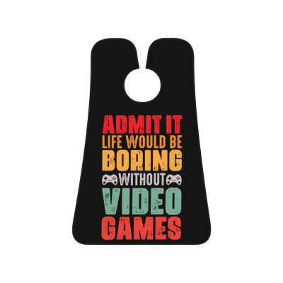 ZKLCRYTR Admit It Life Would Be Boring Without Video Games Men's Beard Bib Apron Waterproof Smooth Surface Beard Apron Durable Foldable Beard Hair Men's Gift