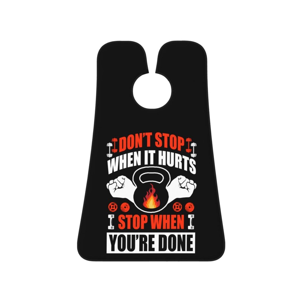 ZKLCRYTR Don't Stop When It Hurts Stop When You're Done Men's Beard Bib Apron Waterproof Smooth Surface Beard Apron Durable Foldable Beard Hair Men's Gift