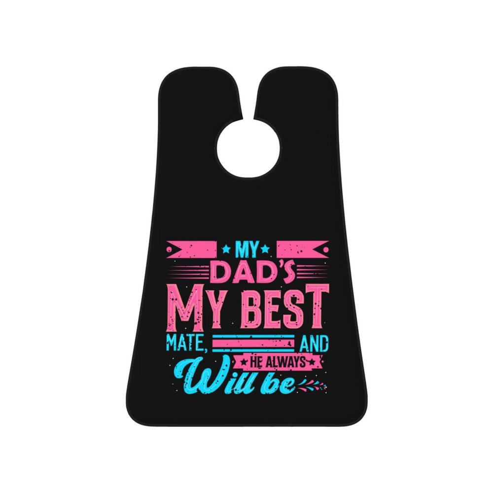 ZKLCRYTR My Dad Best Mate And He Always Will Be Men's Beard Bib Apron Waterproof Smooth Surface Beard Apron Durable Foldable Beard Hair Men's Gift