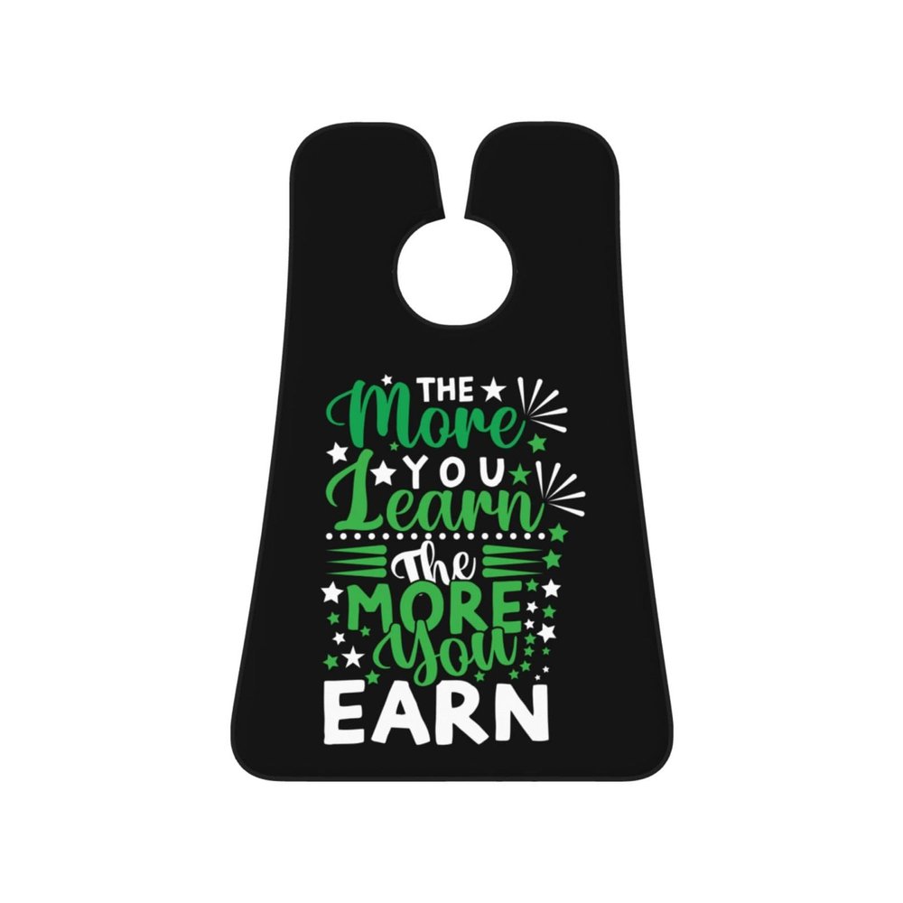 ZKLCRYTR The Mone You Learn The More You Earn Men's Beard Bib Apron Waterproof Smooth Surface Beard Apron Durable Foldable Beard Hair Men's Gift
