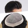 Hair System For Men Toupee Human Hair Piece Fine Mono Lace Mens Toupee Poly Coat Around Natural Hairline Durable Hairpiece For Men Monofilament Wigs 6"x8" #2 Darkest Brown view 1