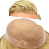 Hair System For Men Toupee Human Hair Piece Fine Mono Lace Mens Toupee Poly Coat Around Natural Hairline Durable Hairpiece For Men Monofilament Wigs 7"x9" #20 light ash blonde view 1