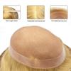 Hair System For Men Toupee Human Hair Piece Fine Mono Lace Mens Toupee Poly Coat Around Natural Hairline Durable Hairpiece For Men Monofilament Wigs 7"x9" #20 light ash blonde view 3