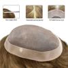 Hair System For Men Toupee Human Hair Piece Fine Mono Lace Mens Toupee Poly Coat Around Natural Hairline Durable Hairpiece For Men Monofilament Wigs 8"x10" #17R Brown/Blonde Mix Warm Tone view 3