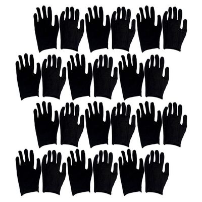 FRCOLOR Labour Protection Moisturizing for Dry Hands Breathable Work Glove Liners Hand Protection Black Size12 Pairs Thin