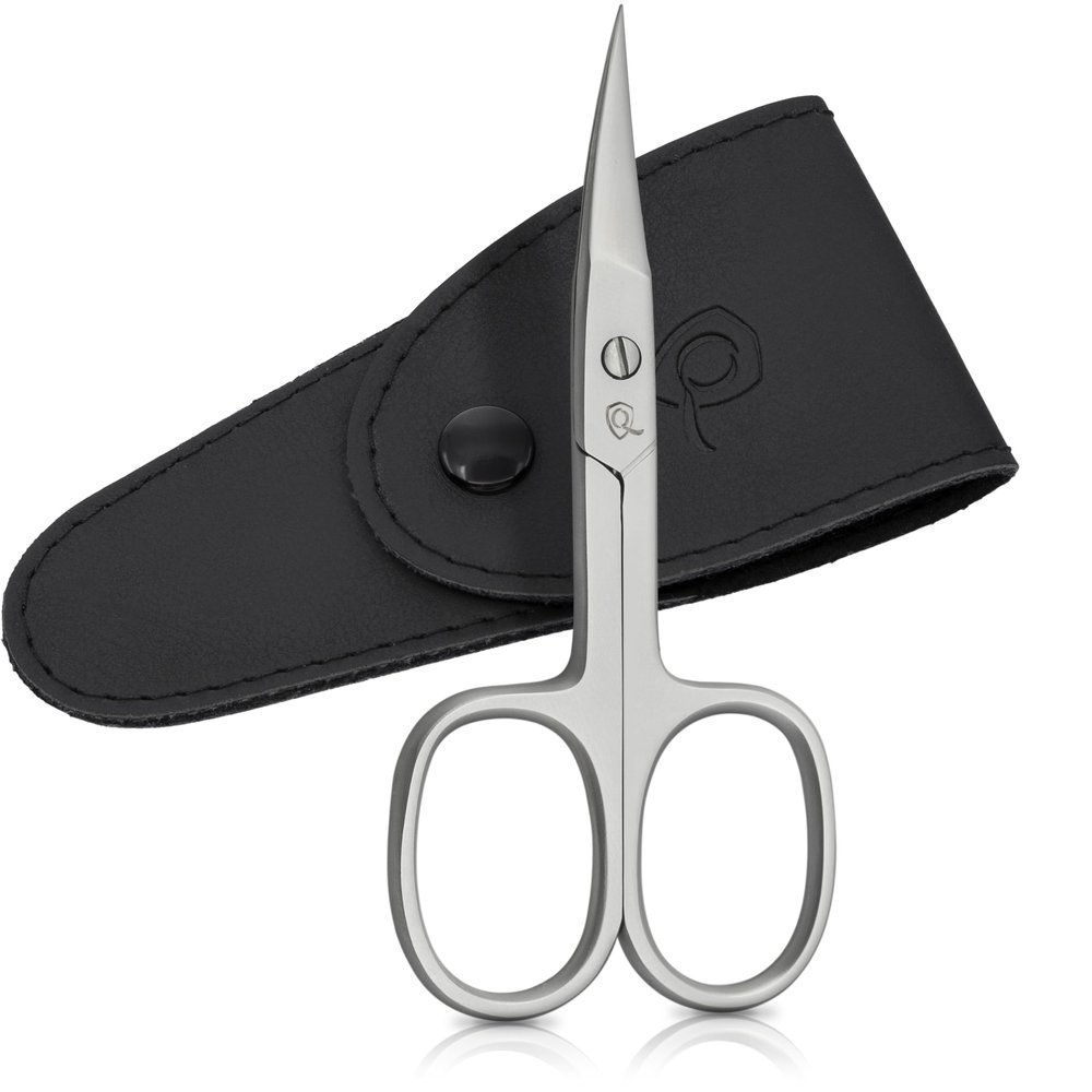 Solingen Nail Scissors Curved Blade Precision Stainless Steel for Fingernails & Toenails, Manicure & Pedicure, Extra Sharp with Stylish Storage Case
