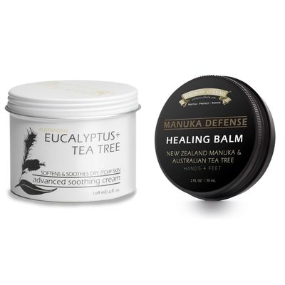 Tea Tree with Eucalyptus Foot Cream - Foot Cream with Tea Tree and Manuka Oil - Intensive Moisture and Healing, Foot Care and Body, Skin Soothing Cream - Softens Skin Irritations, Balm for Eczema