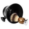 Linkidea Men Plastic Shaving Cup with Handle, Deep Size Textured Wet Shaving Cup, Traditional Wet Shaving Factory Shaving Mug (Black) view 2