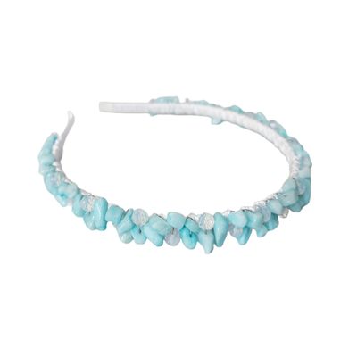 Blue Aquamarine gemstone hair jewelry women's Birthday Classic wedding bridal headpiece Minimalist crystals crown Aquamarine jewelry headpiece Adult beaded hair piece Summer beach wedding crown girl