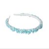 Blue Aquamarine gemstone hair jewelry women's Birthday Classic wedding bridal headpiece Minimalist crystals crown Aquamarine jewelry headpiece Adult beaded hair piece Summer beach wedding crown girl view 1