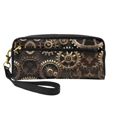 FRESQA Cool Steampunk Gears Print Portable Mini Makeup Bag,Versatile And Compact,Perfect For Your Essentials