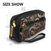 FRESQA Cool Steampunk Gears Print Portable Mini Makeup Bag,Versatile And Compact,Perfect For Your Essentials view 3