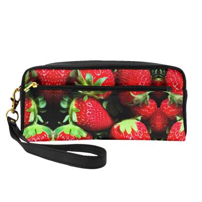FRESQA Strawberry Pattern Print Portable Mini Makeup Bag,Versatile And Compact,Perfect For Your Essentials