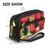 FRESQA Strawberry Pattern Print Portable Mini Makeup Bag,Versatile And Compact,Perfect For Your Essentials view 3