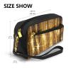 FRESQA Gold Sequin Sparkle Print Portable Mini Makeup Bag,Versatile And Compact,Perfect For Your Essentials view 3