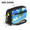 FRESQA Palm Trees And Clear Sea Print Print Portable Mini Makeup Bag,Versatile And Compact,Perfect For Your Essentials view 3