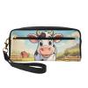 FRESQA Cartoon Milk Cow Print Portable Mini Makeup Bag,Versatile And Compact,Perfect For Your Essentials view 1