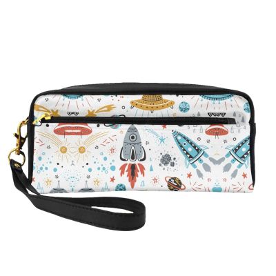 FRESQA Cartoon Rockets Print Portable Mini Makeup Bag,Versatile And Compact,Perfect For Your Essentials