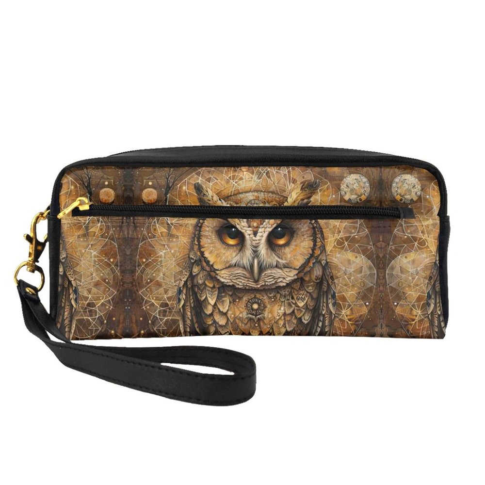 FRESQA Owl Beliefs Print Portable Mini Makeup Bag,Versatile And Compact,Perfect For Your Essentials