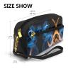 FRESQA Blue Flame Print Portable Mini Makeup Bag,Versatile And Compact,Perfect For Your Essentials view 3