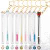 Upgrade 48 Pieces Disposable Mascara Wands Set,Extremely Durable Diamond Mascara for Women and Girls- Include 24 Pcs Crystal Lash Spoolies Brush and 24 Pcs Reusable Keychain Empty Eyelash Brush Tubes view 1