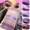 9 Colors Matte Nude Purple Shimmer Gold Dark Plum Colorful Eyeshadow Palette Matte Shimmer Korean Natural Eye Shadow palettes Highly Pigmented Naturing-Looking Long Lasting (#Dark Night Purple) view 2