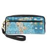 ZISHAK Greece Map Print Portable Makeup Bag,Travel-Friendly Design,Versatile Mini Makeup Pouchtion view 1