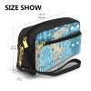 ZISHAK Greece Map Print Portable Makeup Bag,Travel-Friendly Design,Versatile Mini Makeup Pouchtion view 3