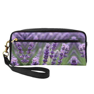 SSIMOO Purple Lavender Floral Flowers Print Travel Makeup Bag For On-The-Go Style For Storing Cosmetics And Beauty Essentials