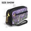 SSIMOO Purple Lavender Floral Flowers Print Travel Makeup Bag For On-The-Go Style For Storing Cosmetics And Beauty Essentials view 3