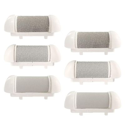 6 Pack Replacement Coarse Roller Head for Electric Foot File, Refill Rollers for Callus Remover Feet Pedicure Kit/Tools (6pcs Different Coarse)