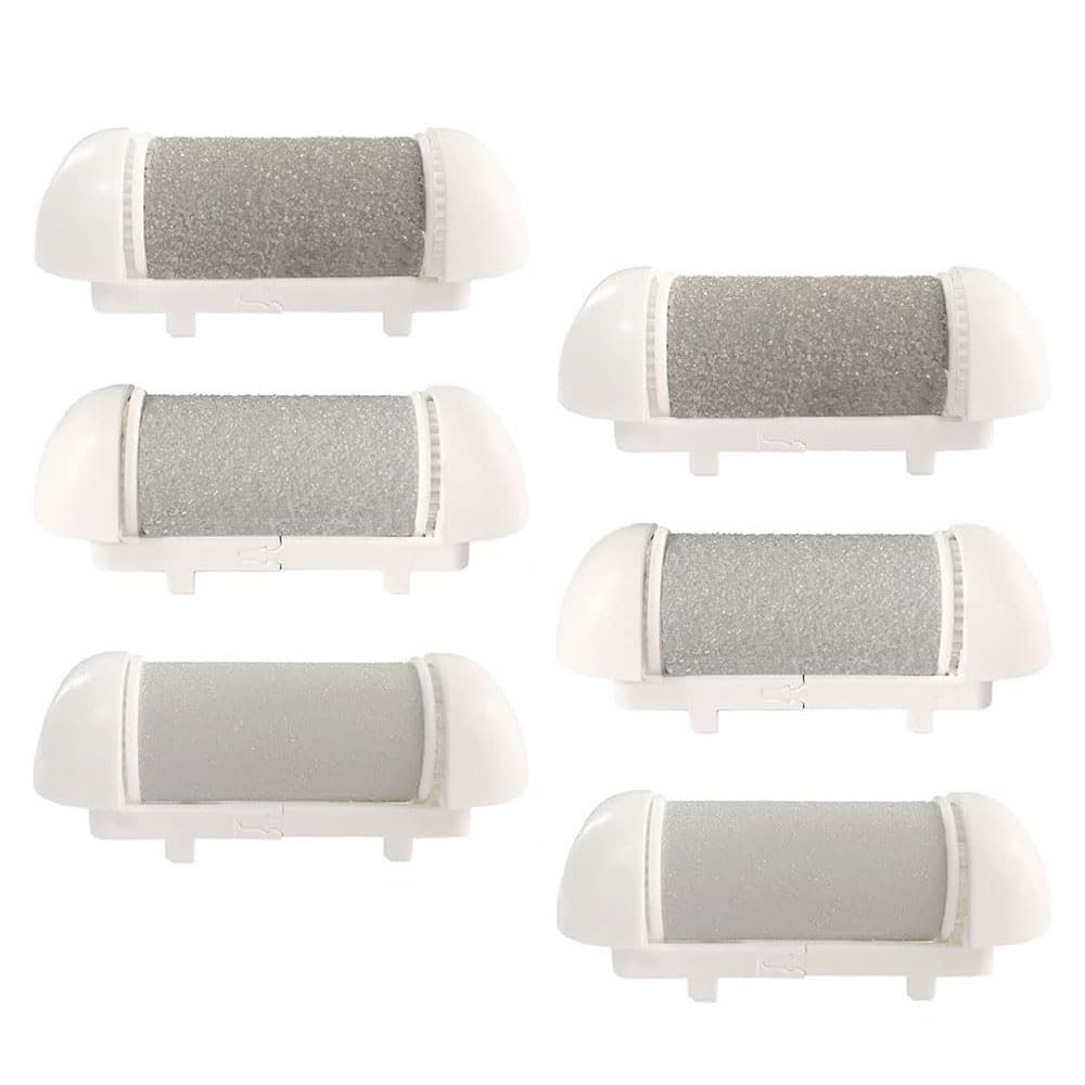 6 Pack Replacement Coarse Roller Head for Electric Foot File, Refill Rollers for Callus Remover Feet Pedicure Kit/Tools (6pcs Different Coarse)