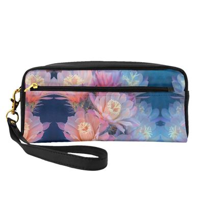 SSIMOO Cactus Floral Bloom Print Travel Makeup Bag For On-The-Go Style For Storing Cosmetics And Beauty Essentials