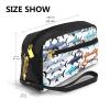 ZISHAK Sharks Pattern Print Portable Makeup Bag,Travel-Friendly Design,Versatile Mini Makeup Pouchtion view 3