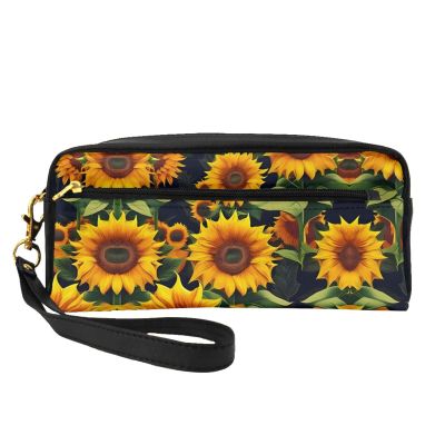SSIMOO Beautiful Sunflower Print Travel Makeup Bag For On-The-Go Style For Storing Cosmetics And Beauty Essentials