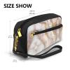 ZISHAK Rose Gold Marble Print Portable Makeup Bag,Travel-Friendly Design,Versatile Mini Makeup Pouchtion view 3