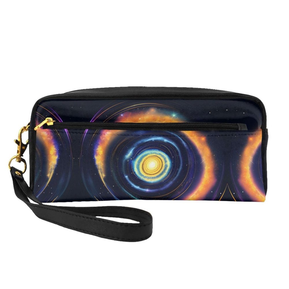 SSIMOO Space Spiral Cosmic Energy Print Travel Makeup Bag For On-The-Go Style For Storing Cosmetics And Beauty Essentials