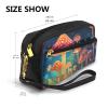 ZISHAK Mushroom Print Portable Makeup Bag,Travel-Friendly Design,Versatile Mini Makeup Pouchtion view 3