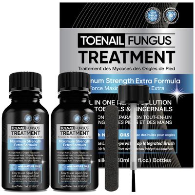 Fungus Treatment for Toenails, Toe Nail Fungus Treatment Extra Strength, Toenail Fungus Treatment, Fast Acting - 2 Packs, Black