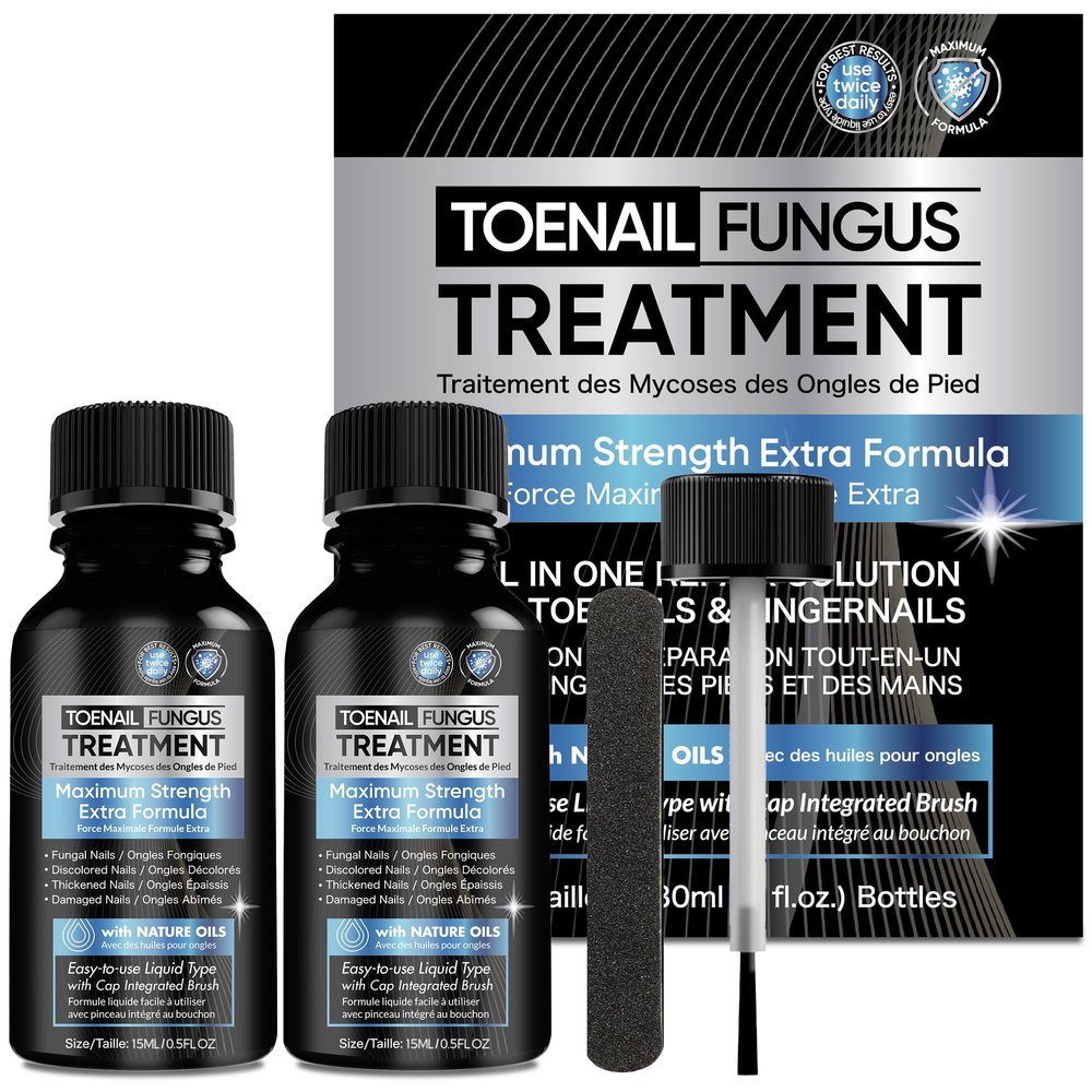 Fungus Treatment for Toenails, Toe Nail Fungus Treatment Extra Strength, Toenail Fungus Treatment, Fast Acting - 2 Packs, Black
